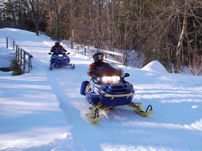 Snowmobile on the trails